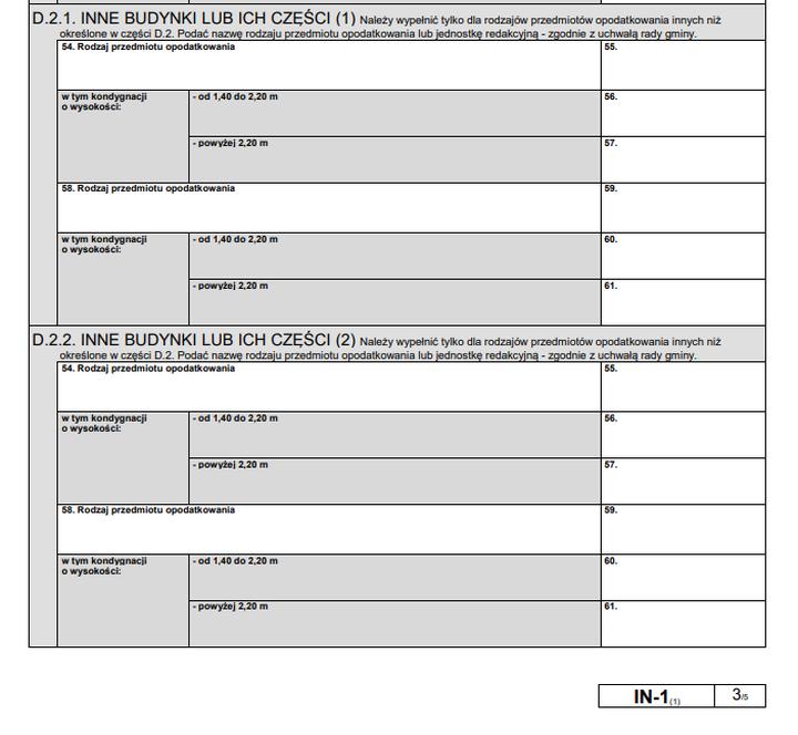 Formularz IN-1 instrukcja