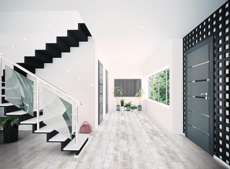 Aranżacja wnętrz z ciemną podłogą